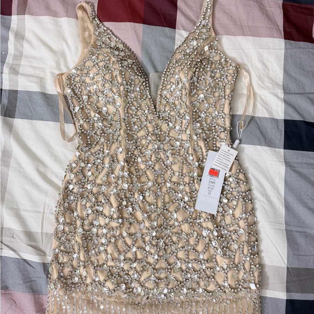 Elegant Beaded Mini Dress